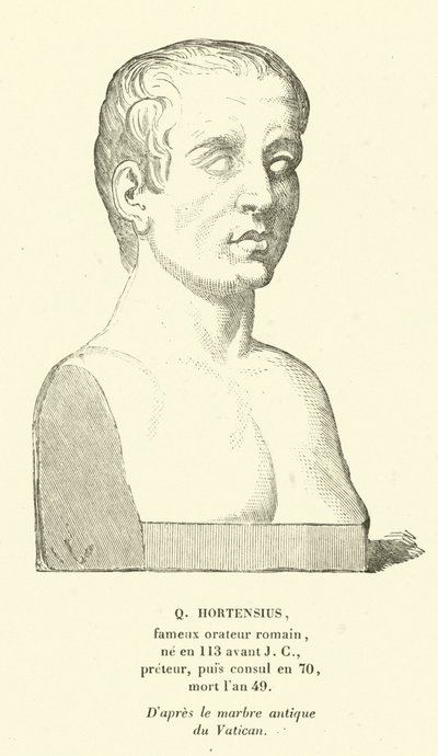 Quintus Hortensius, romersk konservativ politiker og taler (stik) af French School