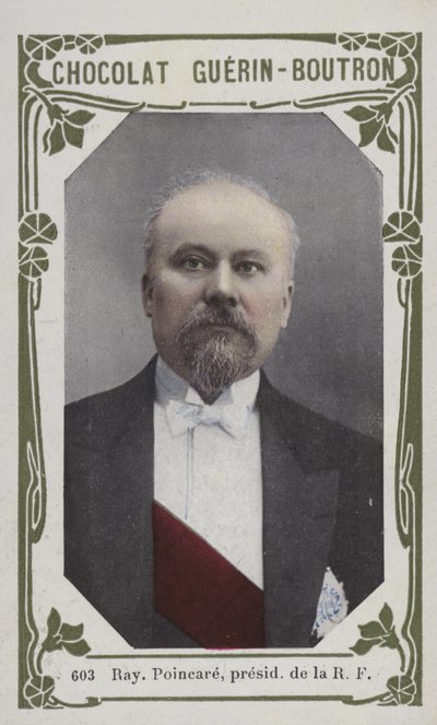 Raymond Poincare, præsident for den franske republik (farvet foto) af French School