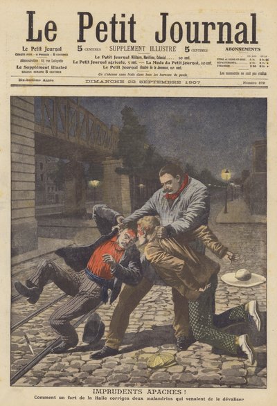 Hensynsløse apacher! (farve litho) af French School