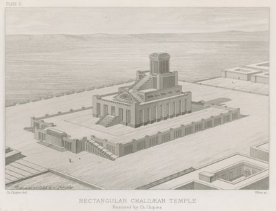 Rektangulært kaldæisk tempel af French School