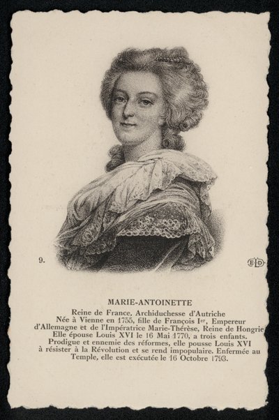 Dronning Marie-Antoinette (litografi) af French School