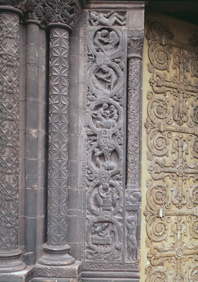Relief fra vestfacaden, der viser månedens arbejde, 1122-40 af French School