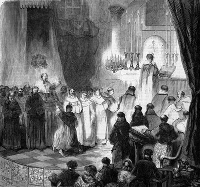 Religiøs ceremoni: Sankt Dominiques fest (8. august) fejret i den gamle kirke Carmes i Paris af French School