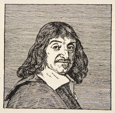 Rene Descartes, kopi af Boris Mestchersky (d.1957) illustration fra Histoire de la Nation Francaise, Sciences, bind I & II, af Gabriel Hanotaux (1853-1944), 1924 af French School
