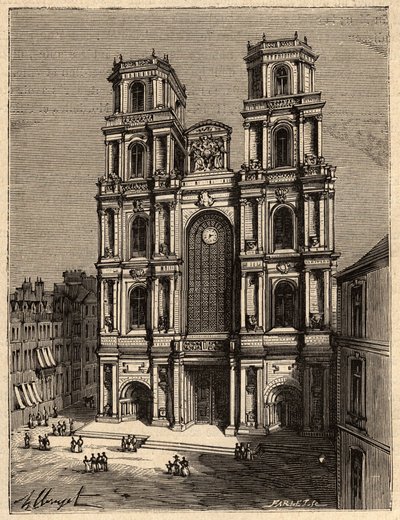 Rennes - La Cathedrale Saint Pierre - - gravering i "" PATRIE" - PECTUREQUIREQUE BESKRIVELSE AF FRANKRIG I 6 BIND AF LUCIEN HUARD - slutningen af ​​1800-tallet af French School