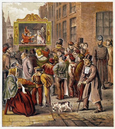 Repræsentation af Guignol - i "Magasin des petits enfants" af French School