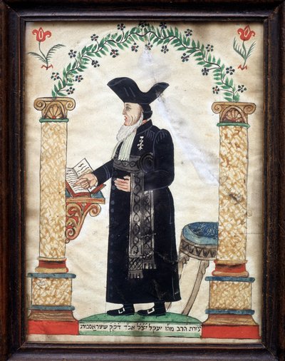 Repræsentation af en rabbiner (farve litho) af French School