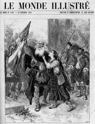 Repræsentation af dramaet i fem akter "" Les Jacobites" af Francois Coppee (1842-1908) på theatre de l