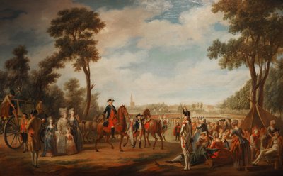 Revy og parade af Regiment of Conde i Strasbourg mellem 1779 og 1781. af French School
