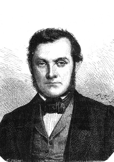Richard Wilhelm BUNSEN (1811-1899), tysk kemiker opdagede cæsium og rubidium. Indgravering 1867 af French School