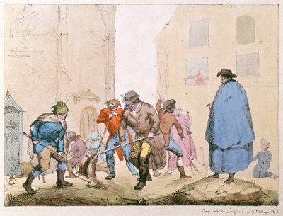 Vejfejere i Paris, ca. 1820 af French School