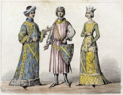 Robert af Frankrig og Beatrice af Bourgogne, hans kone, konge af Frankrig. af French School
