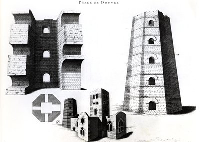 Roman Lighthouse and Church of St. Mary-in-Castro i Dover, Kent, England af French School