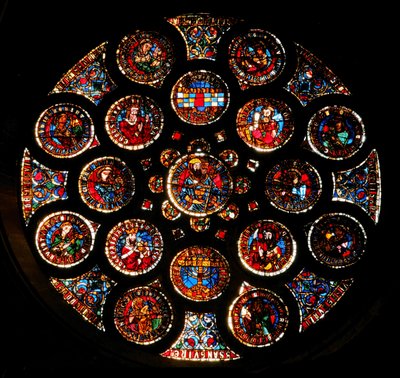 Rose vindue, der forestiller den gamle pagt, ca. 1235 af French School