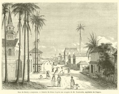 Rue de Berry a Cayenne (gravering) af French School