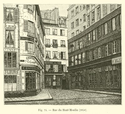 Upper Moulin Street, 1850 af French School