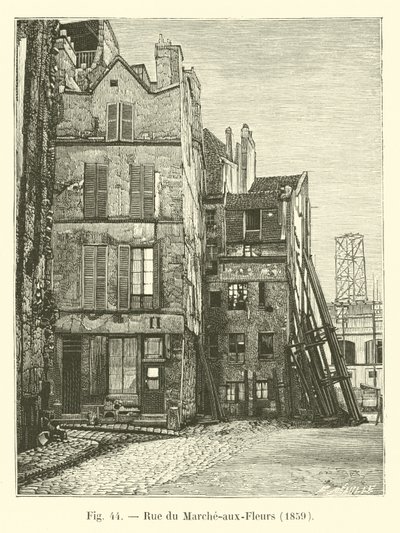 Rue du Marche-aux-Fleurs, 1859 af French School