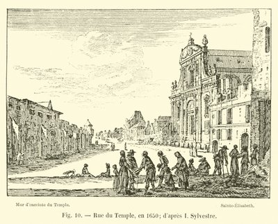 Rue du Temple, i 1650; efter I Sylvester af French School
