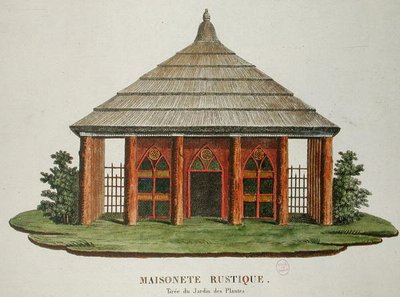 Rustikt hus i Jardin des Plantes, Paris af French School