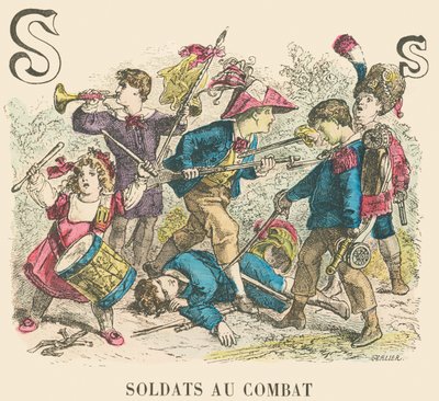 Soldaten im Kampf von French School