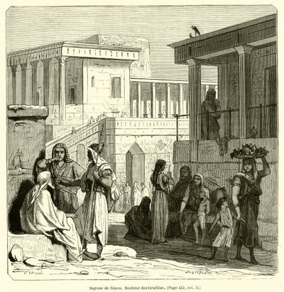 Simons visdom, israelitternes lykke (gravering) af French School