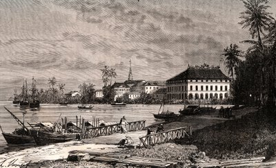 Saigon - Vietnam - Ho-Chi-Minh City (Ho Chi Minh City) - indgravering i "La France illustree: geografi, historie, statistisk administration" af V.-A. Malt-brun. 1884 af French School