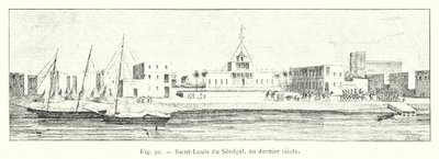 Saint-Louis af Senegal, i det sidste århundrede (gravering) af French School