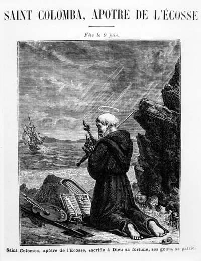 Saint Columba, apostel af Skotland af French School