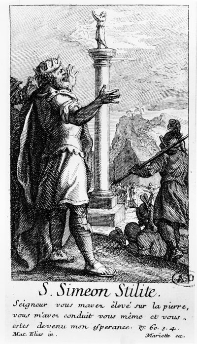 Sankt Simeon Stylite på sin søjle af French School