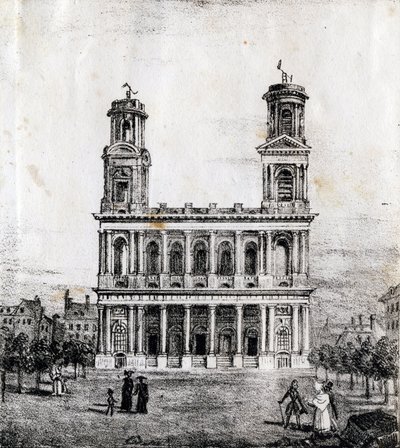 Saint Sulpice Church, Paris - "Alphabet Picturesque des Monuments de Paris" ca. 1840 (gravering) af French School