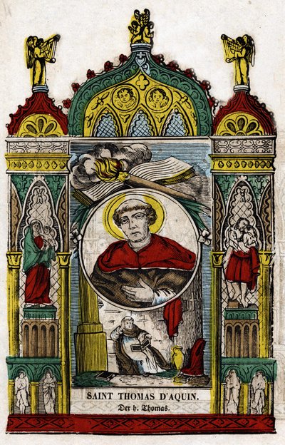 Sankt Thomas Aquinas (1228 - 1274). Billede af Epinal, første halvdel af det 19. århundrede af French School