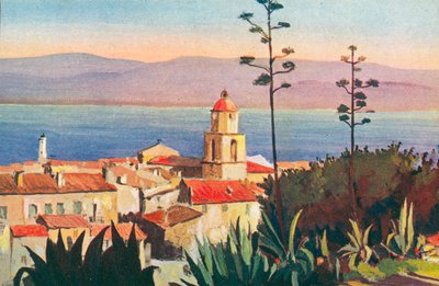 Saint Tropez: Flugt til golfen (farvelitografi) af French School