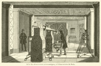 Astronomisk observationsrum, ved Paris Observatory (gravering) af French School
