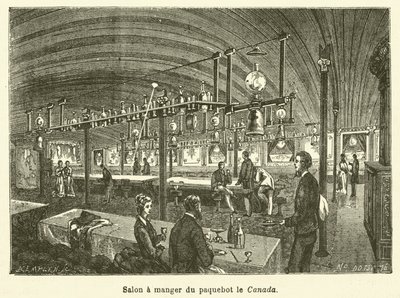 Spisestue i liner Canada (gravering) af French School