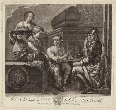 Satirisk skildring af Duc de Choiseuls kabinet af French School