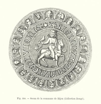 Segl fra Dijon kommune, Collection Donge (gravering) af French School