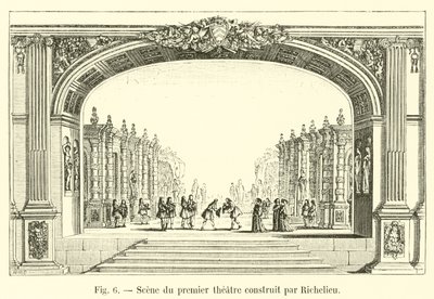 Scene af det første teater bygget af Richelieu af French School