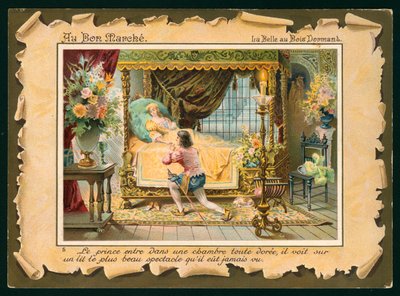 Scene fra Tornerose (chromolitho) af French School