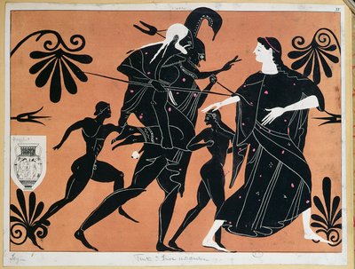 Scene fra en gammel græsk vase, der viser Æneas