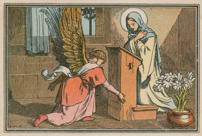 Scene fra Jesu liv (farvet indgravering) af French School