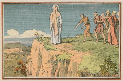 Scene fra Jesu liv (farvet indgravering) af French School