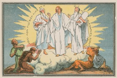 Scene fra Jesu liv (farvet indgravering) af French School