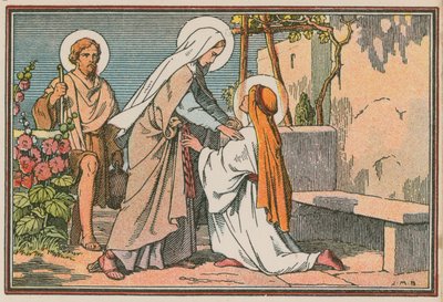Scene fra Jesu liv (farvet indgravering) af French School