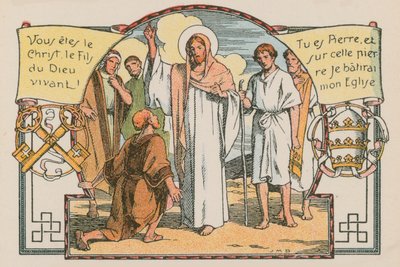 Scene fra Jesu liv (farvet indgravering) af French School