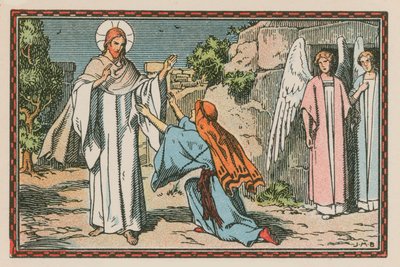 Scene fra Jesu liv (farvet indgravering) af French School