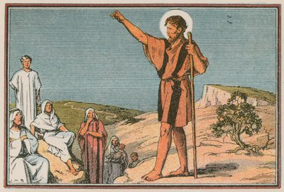 Scene fra Jesu liv (farvet indgravering) af French School