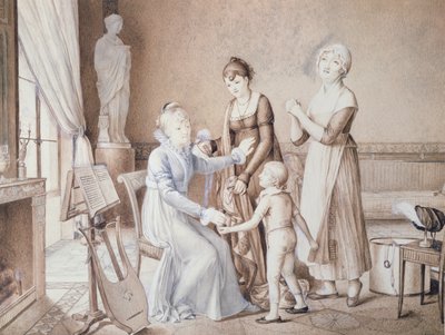 Scene of Family Life, begyndelsen af det nittende århundrede af French School