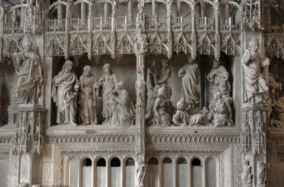 Scene for koret i katedralen i Chartres: forvandling, Jesus og Kanan af French School