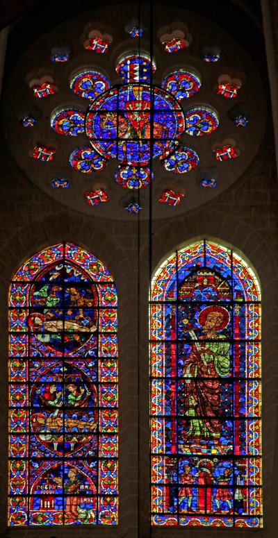 Scener vedrørende St Vincents død; St Paul; en Montfort-ridder i rosen (w110) af French School