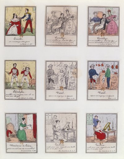 Scener fra det tidlige 19. århundredes parisiske Vaudeville og Opera-Comique, c1825-35 af French School